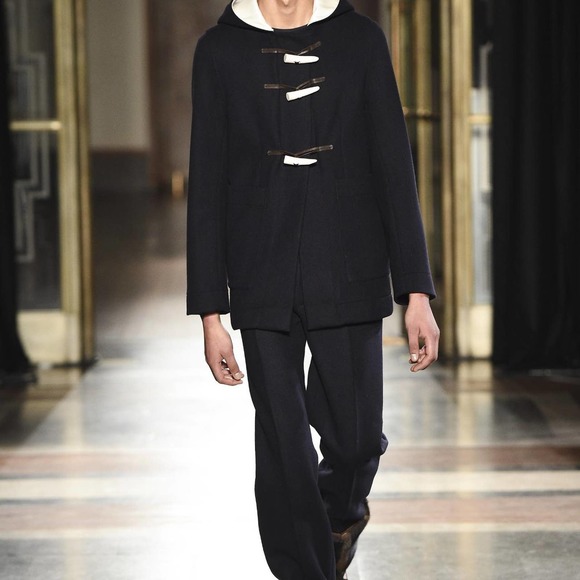 Wales Bonner Duffle Toggle Melton Virgin Wool With Hoodie Coat Made In England - Picture 3 of 13